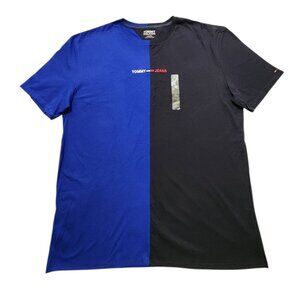 Tommy Hilfiger Men's Colorblock T-Shirt Short Sleeve‎ Blue XXL New
